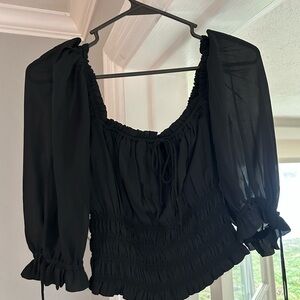 Abercrombie & Fitch Black Ruched Blouse